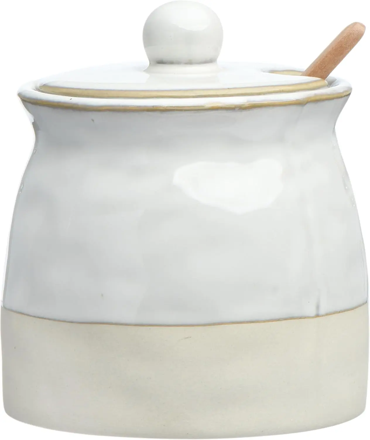 White Stoneware Sugar Pot with Lid for Kitchen Countertop Storage, Reactive Glaze Finish
White Stoneware Sugar Pot with Lid for Kitchen Countertop Storage, Reactive Glaze Finish