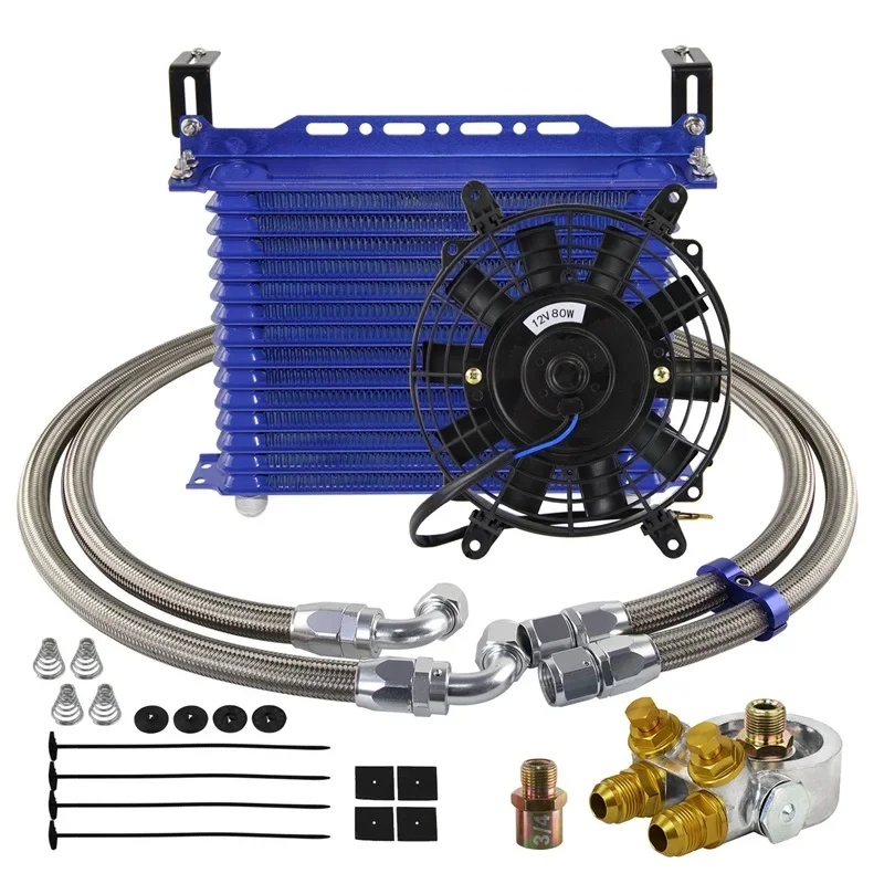 Oil Cooler Kit For Car/Truck+Bracket Kit+7" Electric Fan Kit 15 Row AN10 Thermostat Adaptor Engine Racing Universal Black/Blue
Oil Cooler Kit For Car/Truck+Bracket Kit+7" Electric Fan Kit 15 Row AN10 Thermostat Adaptor Engine Racing Universal Black/Blue