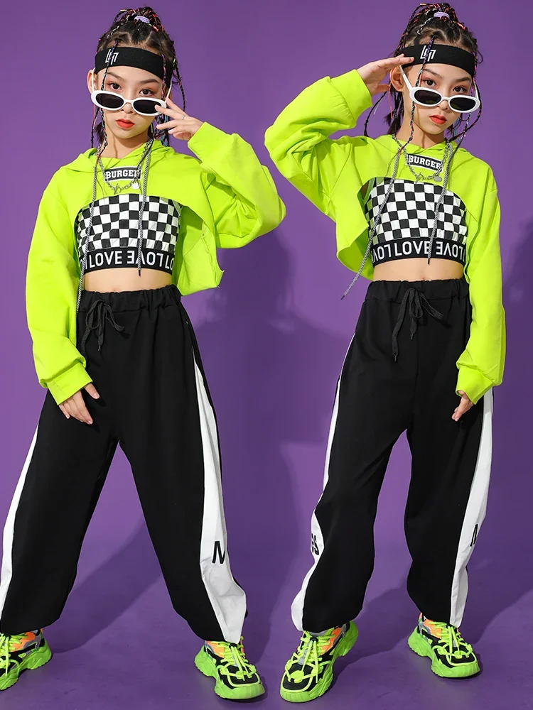 Kids Hip Hop Clothing Girls Modern Jazz Dance Costume Green Long Sleeves Tops Black Pants Streetwear Concert Stage Outfit BL9011
Kids Hip Hop Clothing Girls Modern Jazz Dance Costume Green Long Sleeves Tops Black Pants Streetwear Concert Stage Outfit BL9011