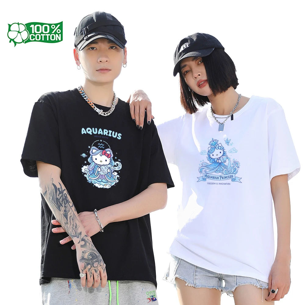 Aquarius Hello Kitty Zodiac Water Bearer T-Shirt Sanrio Cotton Graphic Print Crew Neck Tee Unisex Unique Design Top For Couples
Aquarius Hello Kitty Zodiac Water Bearer T-Shirt Sanrio Cotton Graphic Print Crew Neck Tee Unisex Unique Design Top For Couples