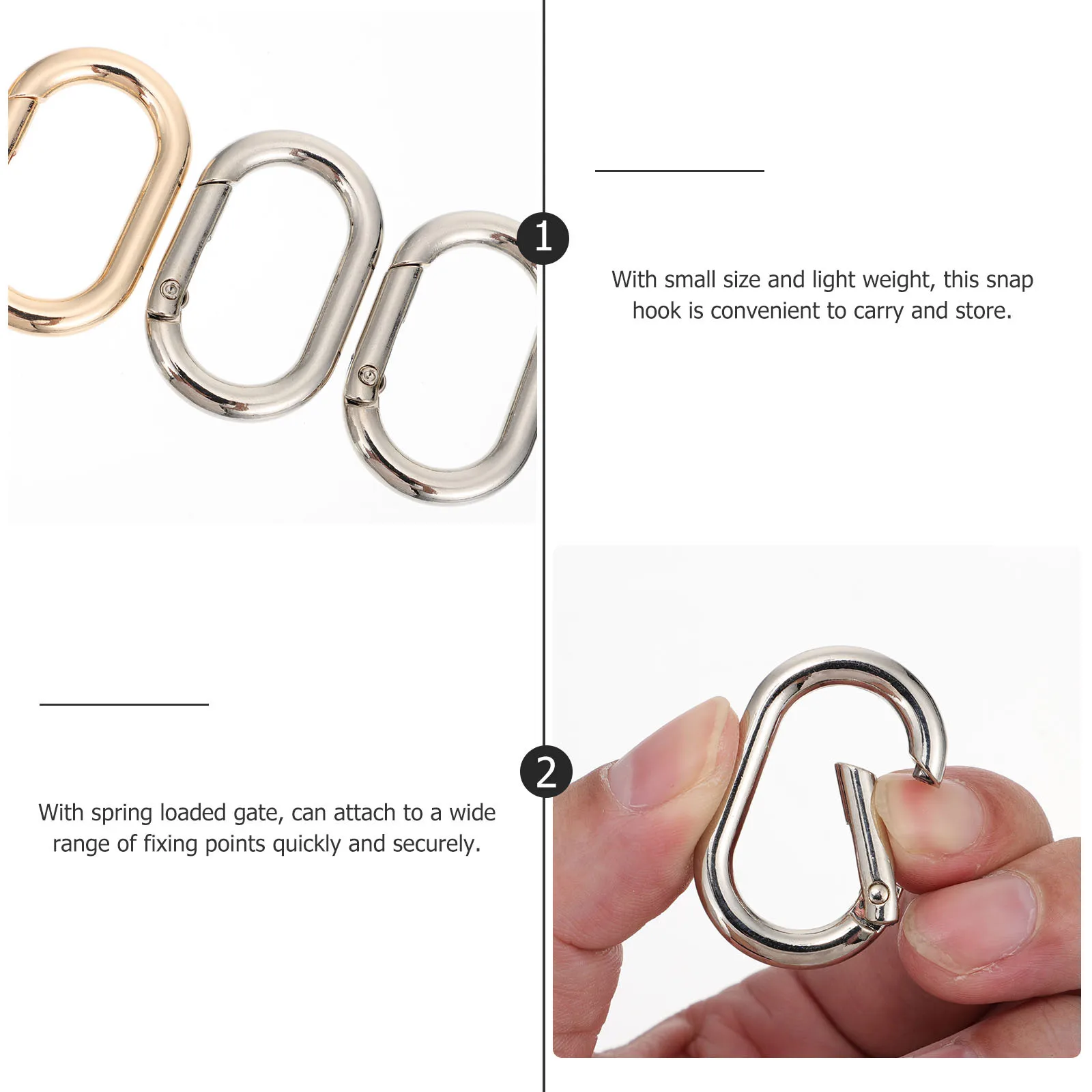 6pcs Spring Link Clips Zinc Alloy Snap Hooks Durable Quick Connectors For Keychain Bag Leash Climbing Camping Hiking Accessories
6pcs Spring Link Clips Zinc Alloy Snap Hooks Durable Quick Connectors For Keychain Bag Leash Climbing Camping Hiking Accessories