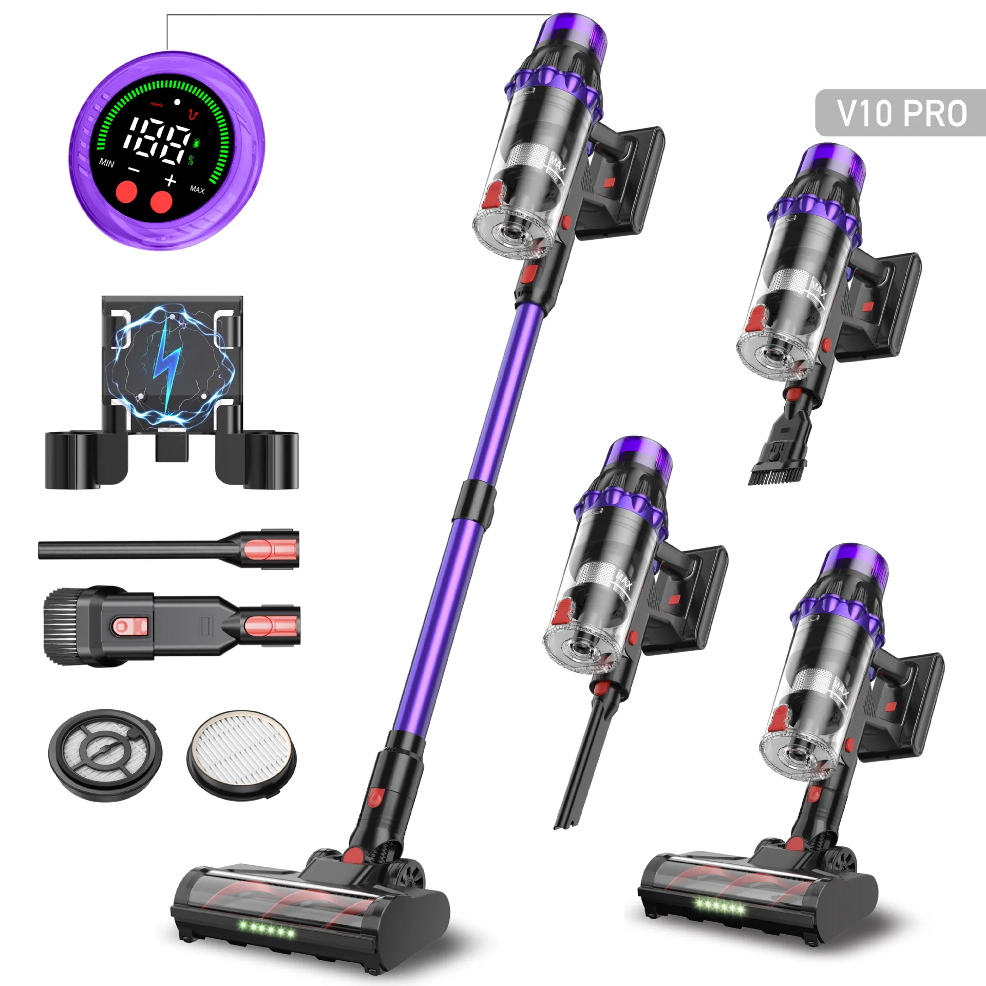 V10 Cordless Vacuum Cleaner 550W 35000PA – Powerful Brushless Motor, Handheld Home Vacuum
V10 Cordless Vacuum Cleaner 550W 35000PA – Powerful Brushless Motor, Handheld Home Vacuum