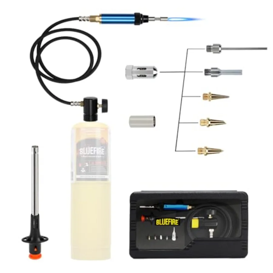3' Hose MAP/MAPP Gas Soldering Mini Pen Torch Kit Multi-Function Propane Torch with Free Flint Lighter Hotter Jewelry Torch Por
3' Hose MAP/MAPP Gas Soldering Mini Pen Torch Kit Multi-Function Propane Torch with Free Flint Lighter Hotter Jewelry Torch Por