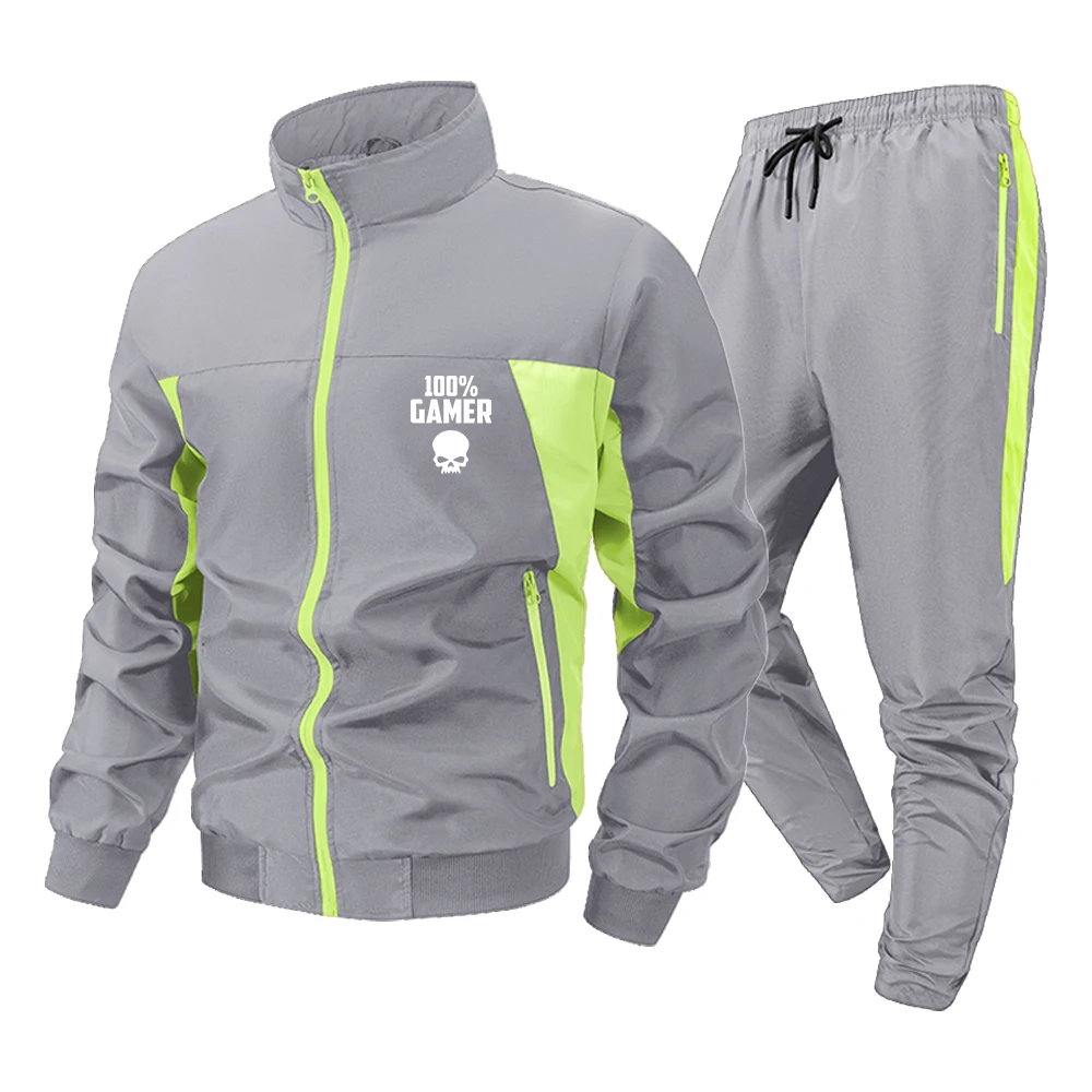 Men's 2 Piece Tracksuit Gamer Skull Print Stand Collar Windproof Full Zip Jacket and Pants Casual Jogging Training Sports Set
Men's 2 Piece Tracksuit Gamer Skull Print Stand Collar Windproof Full Zip Jacket and Pants Casual Jogging Training Sports Set