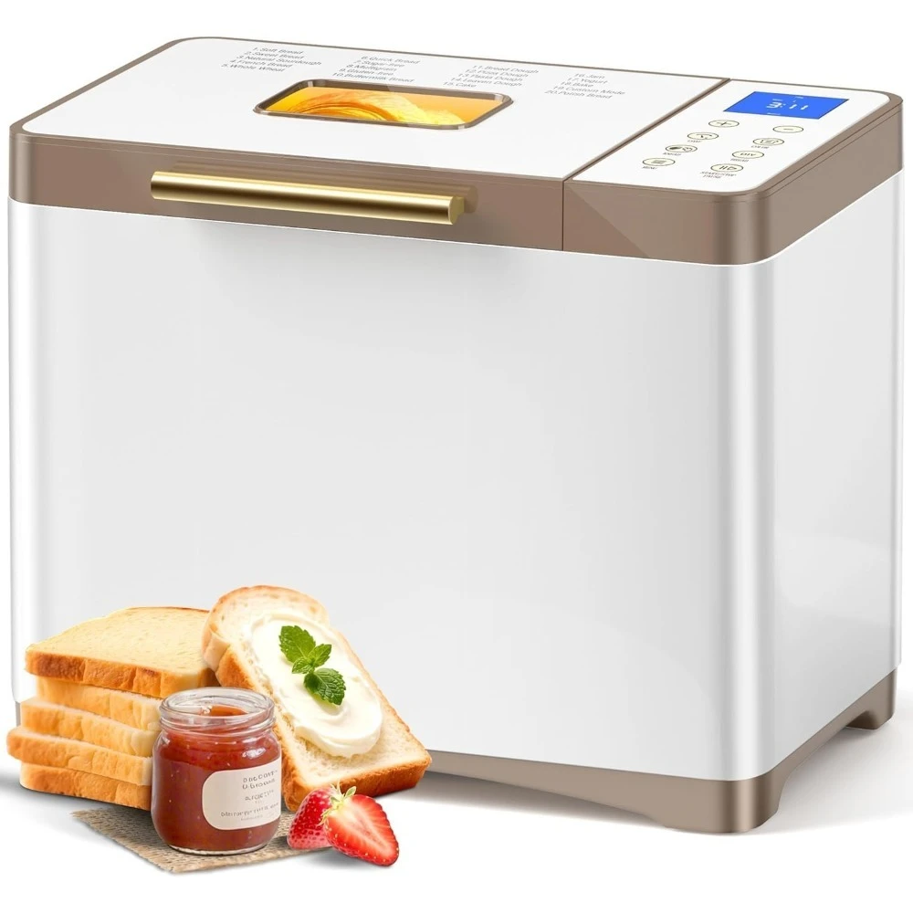 20-in-1 Bread Maker Machine 2LB Nonstick Ceramic Pan Stainless Steel Paddle Polish Bread Gluten-Free Programs 15H Delay Timer
20-in-1 Bread Maker Machine 2LB Nonstick Ceramic Pan Stainless Steel Paddle Polish Bread Gluten-Free Programs 15H Delay Timer