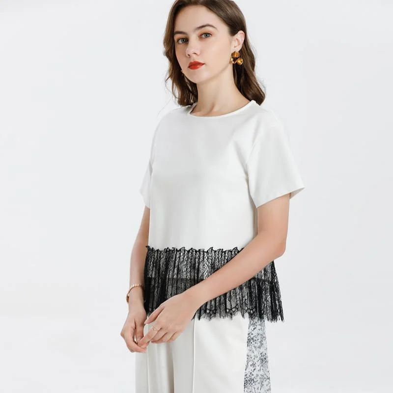 Летний женский топ Fanhong: простой, плиссированный, с кружевными вставками, из смесового хлопка, нейлона и полиэстера, комфортный
Летний женский топ Fanhong: простой, плиссированный, с кружевными вставками, из смесового хлопка, нейлона и полиэстера, комфортный