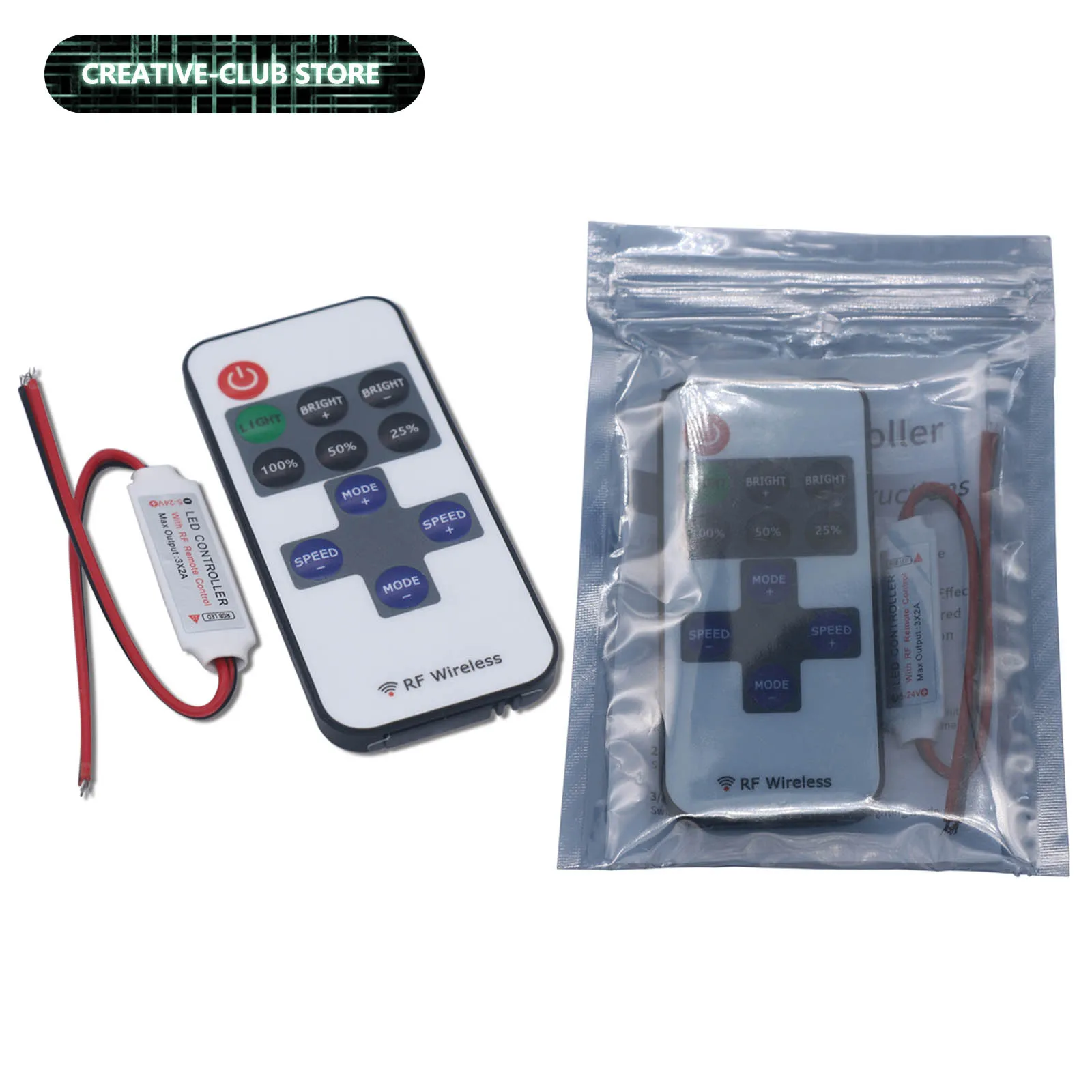 11key LED Strip Controller Mini Dimmer RF Remote DC 5V 12V 24V For 5630 2835 5050 Single Color LED Strip Light PWM Speed Dynamic
11key LED Strip Controller Mini Dimmer RF Remote DC 5V 12V 24V For 5630 2835 5050 Single Color LED Strip Light PWM Speed Dynamic