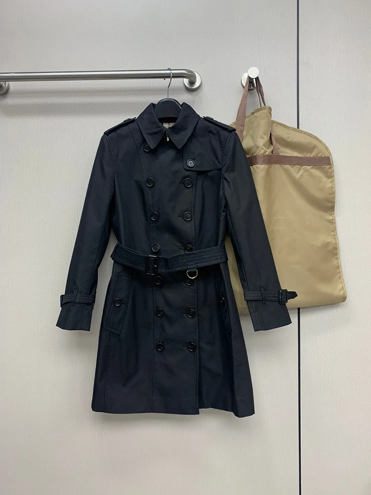 Autumn Winter New Style British Style Collar Double Button Mid-Length Coat Women's Fashion Sandringham Model Cotton Blend
Autumn Winter New Style British Style Collar Double Button Mid-Length Coat Women's Fashion Sandringham Model Cotton Blend