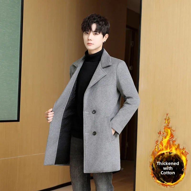 Men's Woolen Coat Autumn Winter Fashion Casual Versatile Thickened Cotton Middle-Length Youth Outerwear Standard Fit Business...
Men's Woolen Coat Autumn Winter Fashion Casual Versatile Thickened Cotton Middle-Length Youth Outerwear Standard Fit Business...