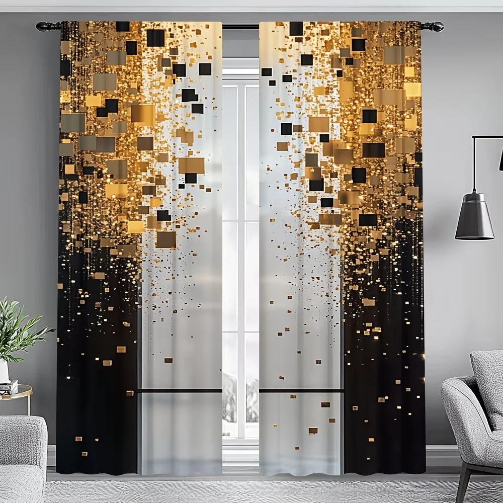2Pcs Curtains Falling Golden Geometric Cubes pattern Window Drapes for Bedroom Living Room Decoration Window Treatment.
2Pcs Curtains Falling Golden Geometric Cubes pattern Window Drapes for Bedroom Living Room Decoration Window Treatment.