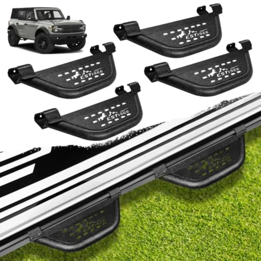 4PCS Bronco EZ-Steps for 2021-2025 Ford Bronco 4-Door, OEM-style rock rail running boards, black powder-coated steel, easy bolt
4PCS Bronco EZ-Steps for 2021-2025 Ford Bronco 4-Door, OEM-style rock rail running boards, black powder-coated steel, easy bolt