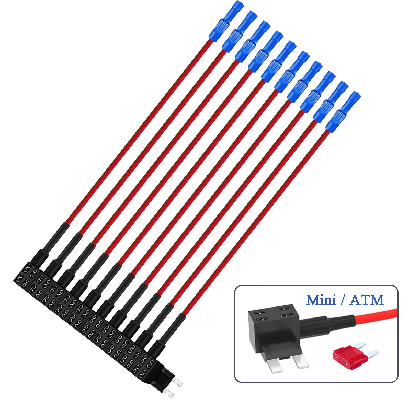 12V Add-a-Circuit Fuse Tap Adapter -16AWG Cable Mini Fuse Holder for 3A 5A 7.5A 10A 15A APM/ATM Blade Fuse Block Connector
12V Add-a-Circuit Fuse Tap Adapter -16AWG Cable Mini Fuse Holder for 3A 5A 7.5A 10A 15A APM/ATM Blade Fuse Block Connector
