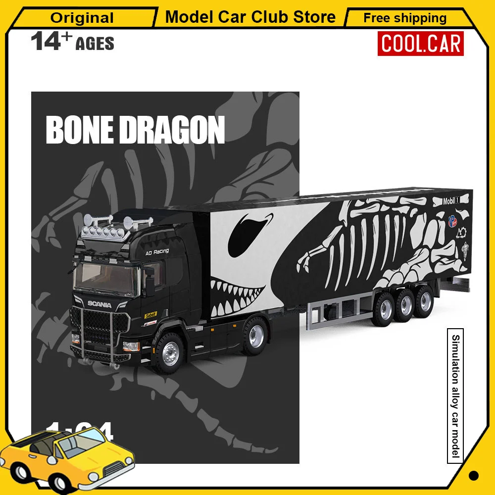 New Cool Car CC 1:64 Scania BONE DRAGON Skeleton Dinosaur Pink Panther Close Van Transport Trailer Alloy Car Model Diecast Toys
New Cool Car CC 1:64 Scania BONE DRAGON Skeleton Dinosaur Pink Panther Close Van Transport Trailer Alloy Car Model Diecast Toys