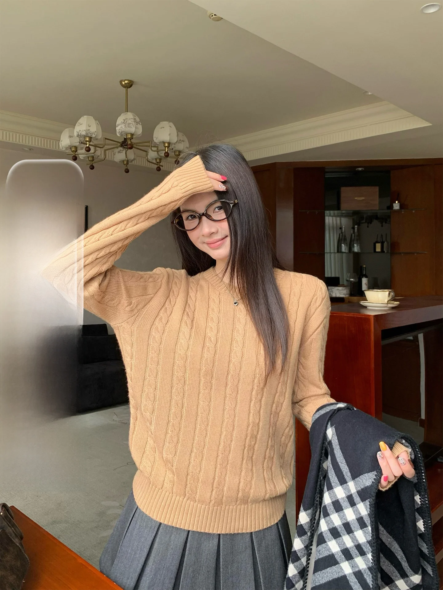 Kaki Color Knitted Long Sleeve round Neck Sweater Women Winter Inner And Outer Wear Base Layer Top Loose Fit Double Knit Nylo...
Kaki Color Knitted Long Sleeve round Neck Sweater Women Winter Inner And Outer Wear Base Layer Top Loose Fit Double Knit Nylo...