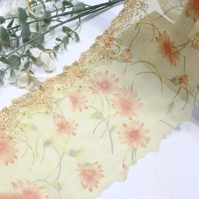 32 ярда блестящего золотистого металлического кружева с цветочной вышивкой, желтая эластичная сетка с принтом ромашек, вышитая кружевная тесьма для женских платьев
32 ярда блестящего золотистого металлического кружева с цветочной вышивкой, желтая эластичная сетка с принтом ромашек, вышитая кружевная тесьма для женских платьев