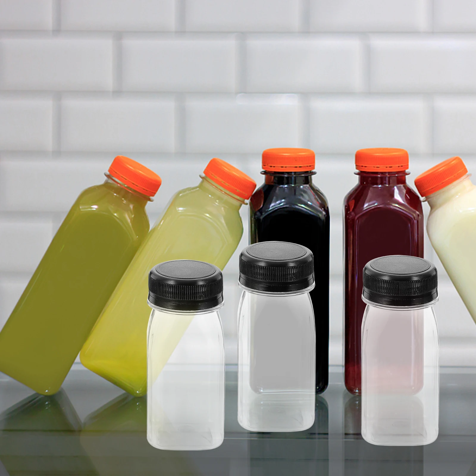 20pcs Juice Storage Iced Coffee Plastic Bottles With Lids Portable Leak-Proof Clear Beverage Containers For Milk Yogurt Drinks
20pcs Juice Storage Iced Coffee Plastic Bottles With Lids Portable Leak-Proof Clear Beverage Containers For Milk Yogurt Drinks