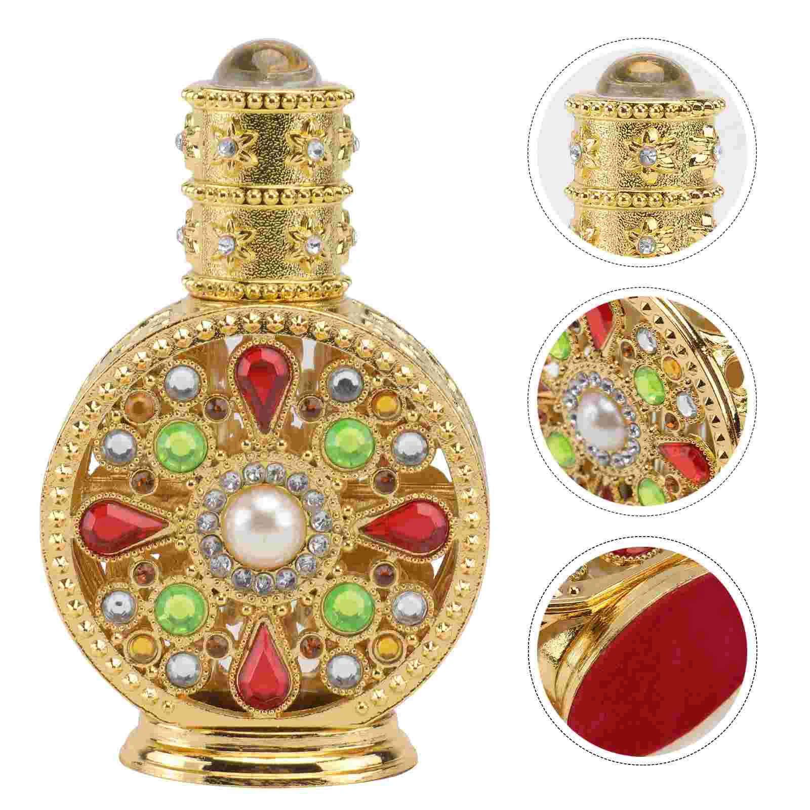 Perfume Bottle Essential Oil Diamond Inlaid Holder Empty Dispenser Glass Bottles Golden Refillable Travel
Perfume Bottle Essential Oil Diamond Inlaid Holder Empty Dispenser Glass Bottles Golden Refillable Travel