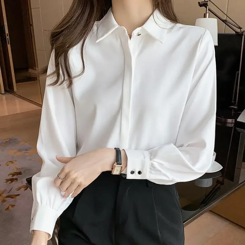 Spring Autumn New Versatile Casual Commuting White Chiffon Shirt for Women's Korean Edition Professional Temperament Trendy Top
Spring Autumn New Versatile Casual Commuting White Chiffon Shirt for Women's Korean Edition Professional Temperament Trendy Top