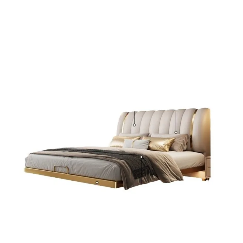 Suspended bed, leather bed, master bedroom, large bed, modern simple Italian light luxury 1.8 wedding bed 2.0 luxury leather bed
Suspended bed, leather bed, master bedroom, large bed, modern simple Italian light luxury 1.8 wedding bed 2.0 luxury leather bed