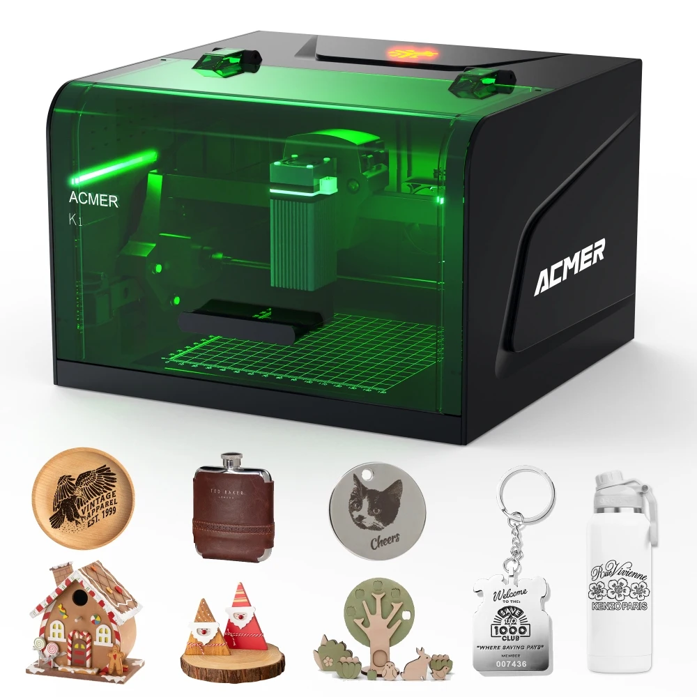 ACMER K1 Mini Portable Laser Engraver CNC Machine Logo Marking Machine DIY Design Painted Paper Leather Wood Acrylic Glass
ACMER K1 Mini Portable Laser Engraver CNC Machine Logo Marking Machine DIY Design Painted Paper Leather Wood Acrylic Glass