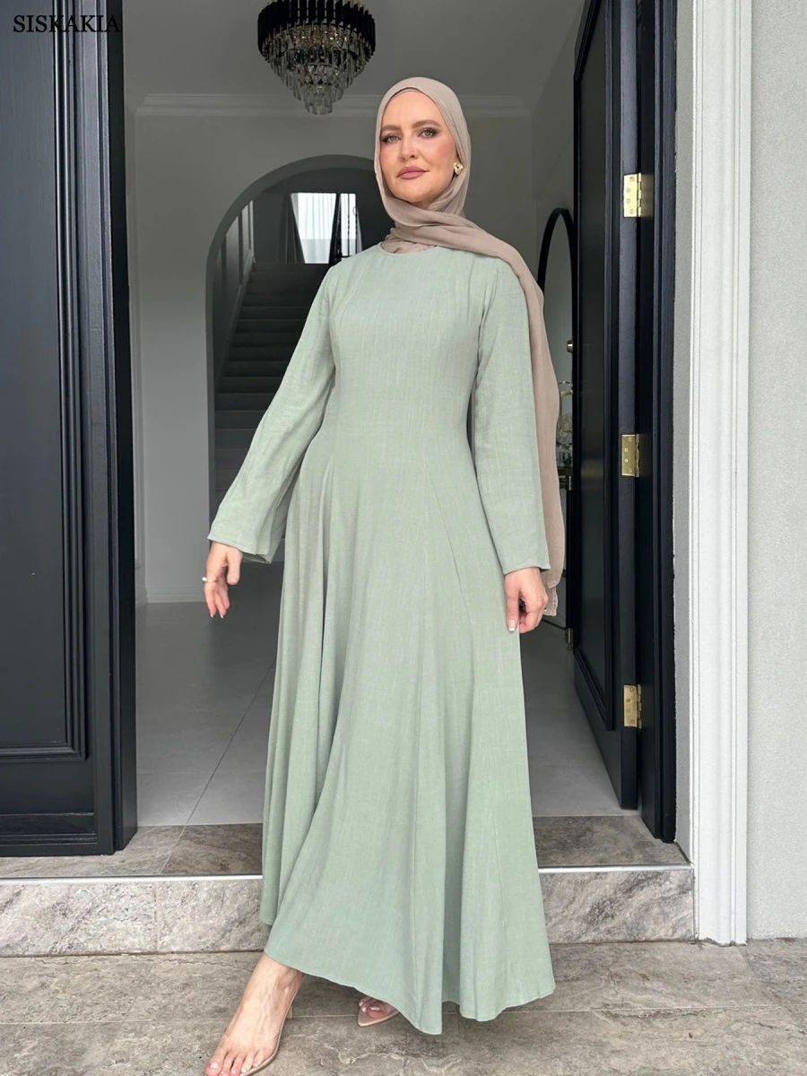 Siskakia Muslim Solid Belt Abayas Dubai Elegant Women Evening Long Dress Moroccan Women’s Clothes 2025
Siskakia Muslim Solid Belt Abayas Dubai Elegant Women Evening Long Dress Moroccan Women’s Clothes 2025