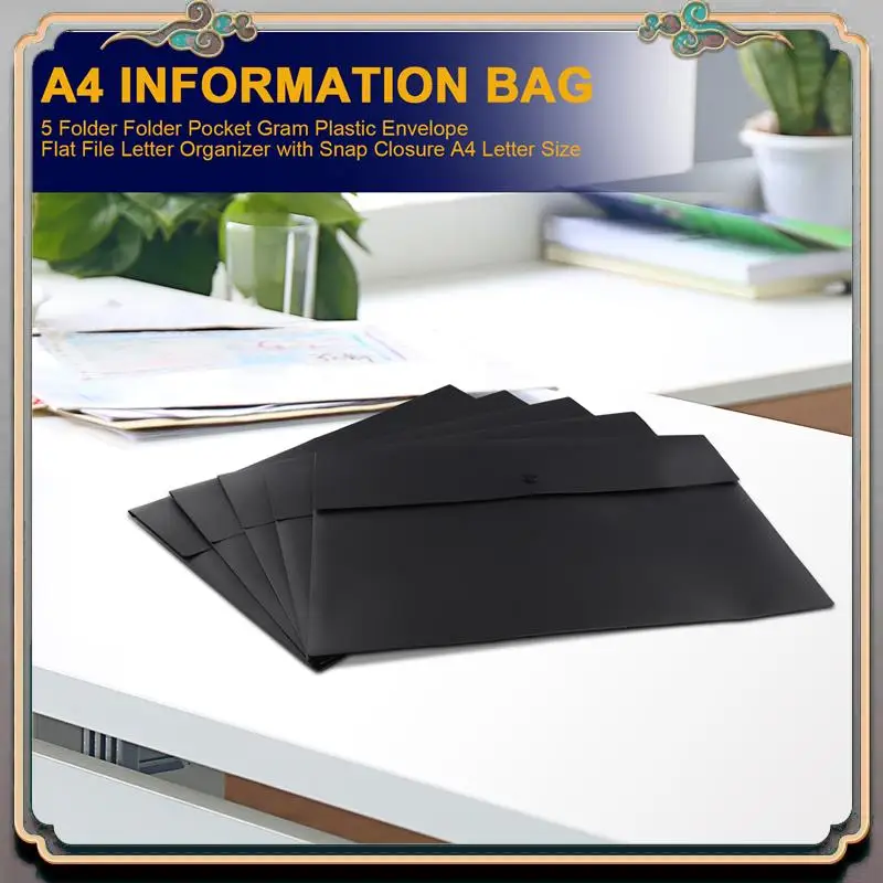 Durable 5 Folder Folder Pocket Gram Plastic Envelope Flat File Letter Organizer With Snap Closure A4 Letter Size
Durable 5 Folder Folder Pocket Gram Plastic Envelope Flat File Letter Organizer With Snap Closure A4 Letter Size