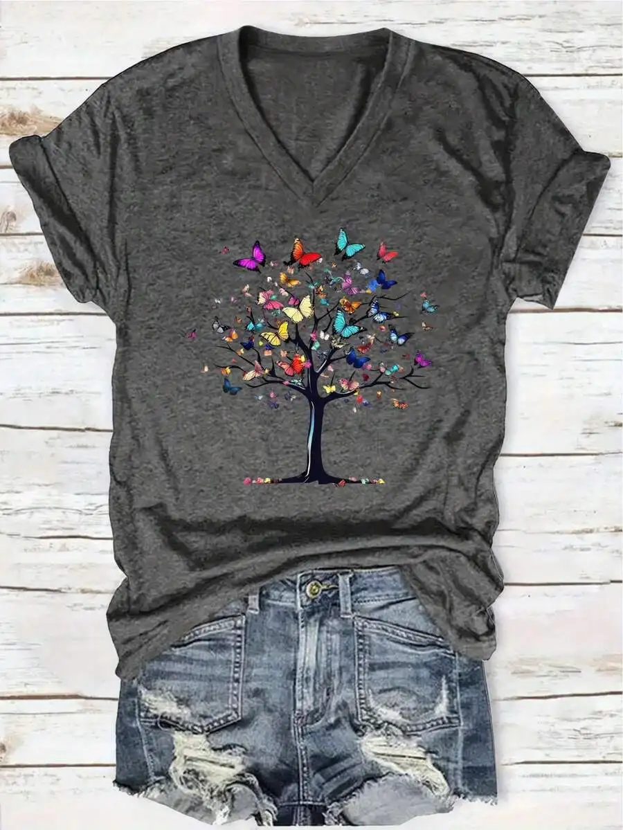 Women V-Neck T-Shirt Polyester Knit Lightweight Breathable Casual All Season
Women V-Neck T-Shirt Polyester Knit Lightweight Breathable Casual All Season