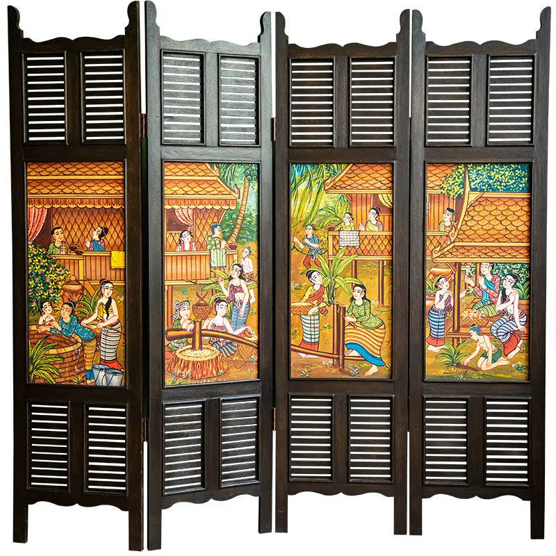 Solid wood hand-painted beauty salon SPA screen partition health Thai restaurant bar hotel mobile folding screen
Solid wood hand-painted beauty salon SPA screen partition health Thai restaurant bar hotel mobile folding screen