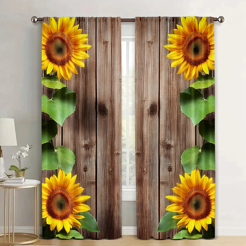 2Pcs Rustic Floral Sunflower Blackout Curtains Farmhouse Country Wooden Plank Flower Window Drapes Decor For Bedroom Living
2Pcs Rustic Floral Sunflower Blackout Curtains Farmhouse Country Wooden Plank Flower Window Drapes Decor For Bedroom Living