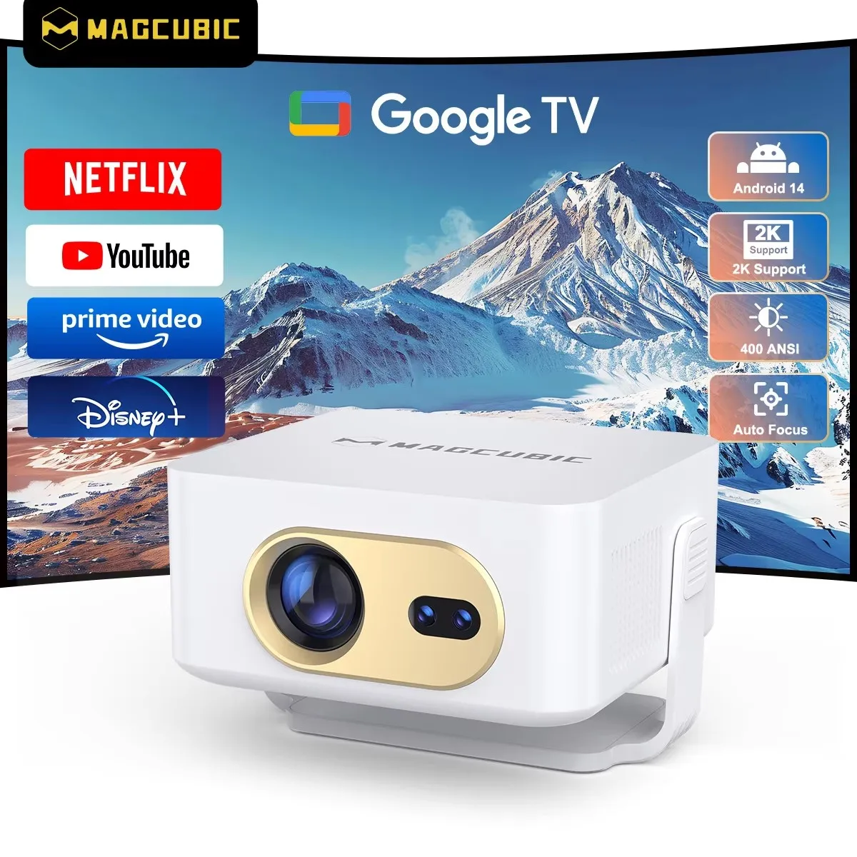 Magcubic HY300GT Licensed Googe TV Projector Smart HD Beamer Auto Focus Projector 400 ANSl Lumens for Home Theater
Magcubic HY300GT Licensed Googe TV Projector Smart HD Beamer Auto Focus Projector 400 ANSl Lumens for Home Theater