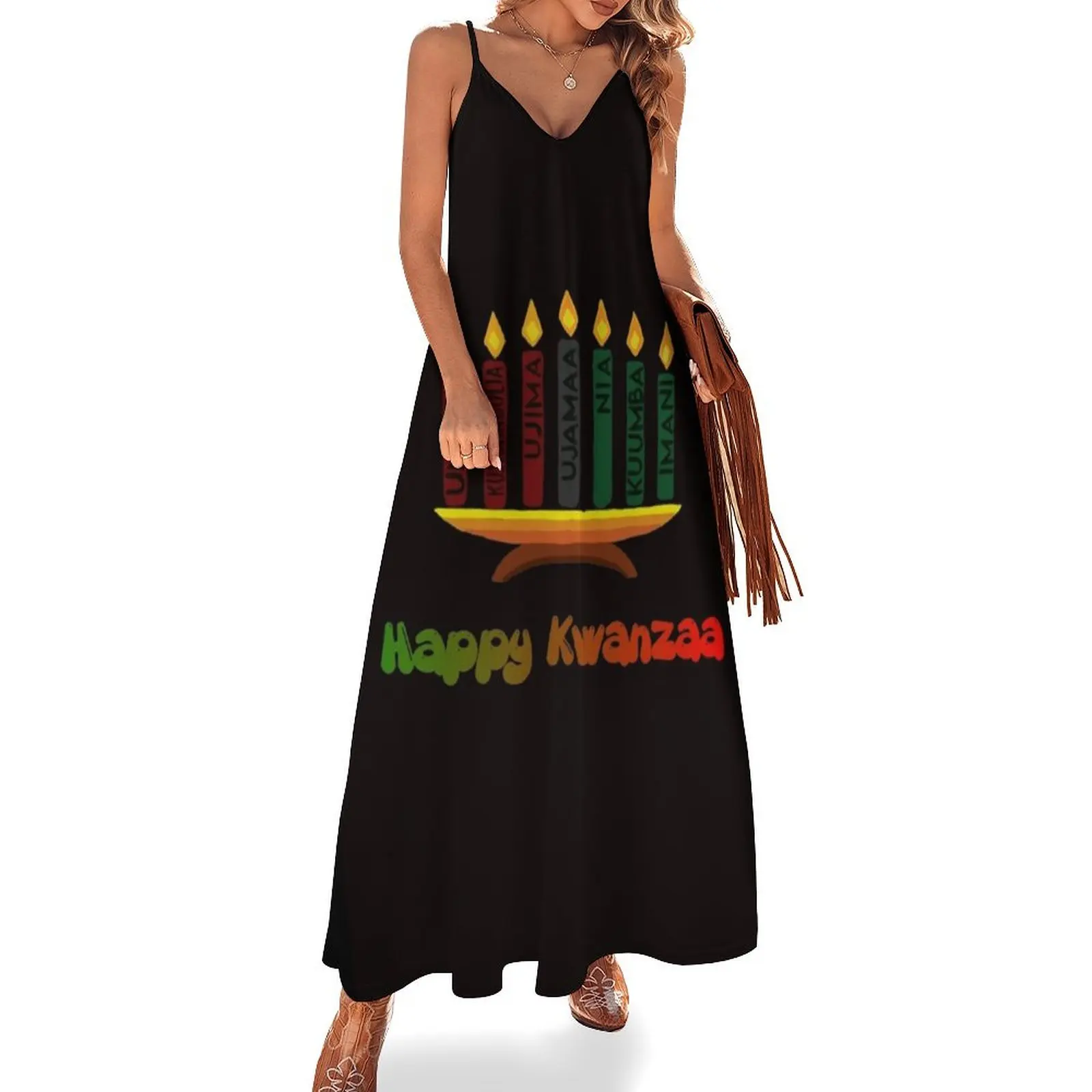 Happy Kwanzaa Sleeveless Long Dress ladies dresses for special occasion chic and elegant evening dress Dress
Happy Kwanzaa Sleeveless Long Dress ladies dresses for special occasion chic and elegant evening dress Dress
