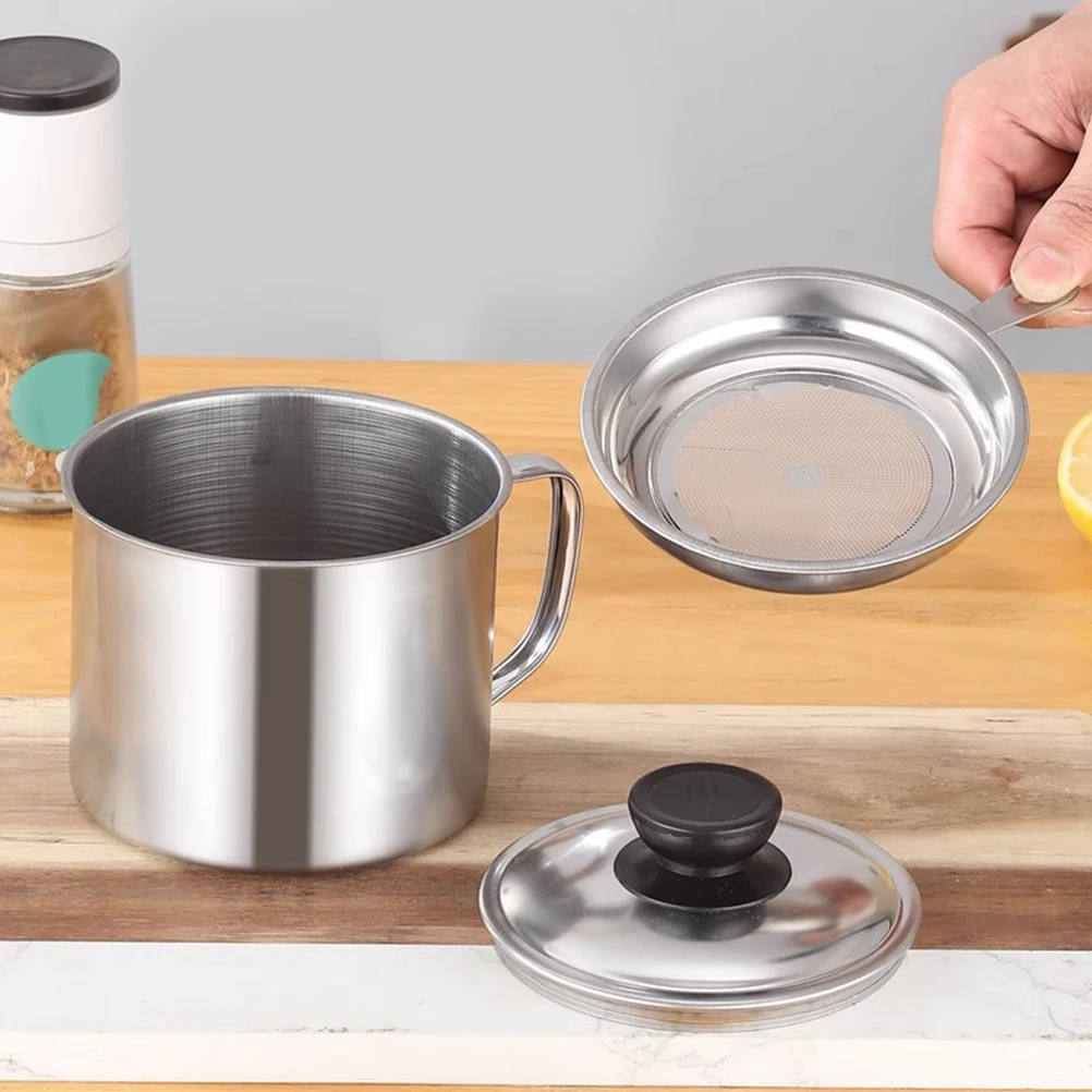 Stainless Steel Oil Filter Pot Large Capacity Kitchen Grease Separator Strainer Cooking Vessel Leakproof Splash Proof
Stainless Steel Oil Filter Pot Large Capacity Kitchen Grease Separator Strainer Cooking Vessel Leakproof Splash Proof