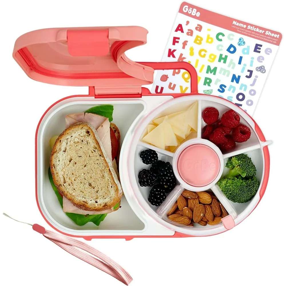 Kids Lunchbox with Detachable Snack Spinner, Hand Strap & Sticker Sheet, Reusable Bento Container, 5+1 Compartments, BPA Free
Kids Lunchbox with Detachable Snack Spinner, Hand Strap & Sticker Sheet, Reusable Bento Container, 5+1 Compartments, BPA Free