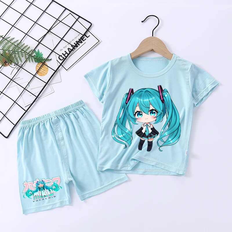 Hatsunes Miku Girl Boy Sleepwear Anime Cartoon Pyjamas Set Children Short Sleeves Shorts Kids Pajamas Summer Clothes Home Wear
Hatsunes Miku Girl Boy Sleepwear Anime Cartoon Pyjamas Set Children Short Sleeves Shorts Kids Pajamas Summer Clothes Home Wear