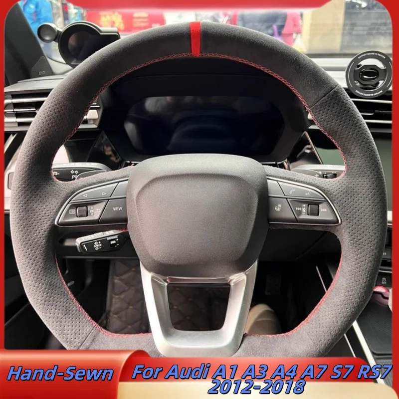 Car Steering Wheel Cover Hand-Sewn Genuine Leather For Audi A1 A3 A4 A7 S7 RS7 2012-2018 Car Interior Accessories
Car Steering Wheel Cover Hand-Sewn Genuine Leather For Audi A1 A3 A4 A7 S7 RS7 2012-2018 Car Interior Accessories