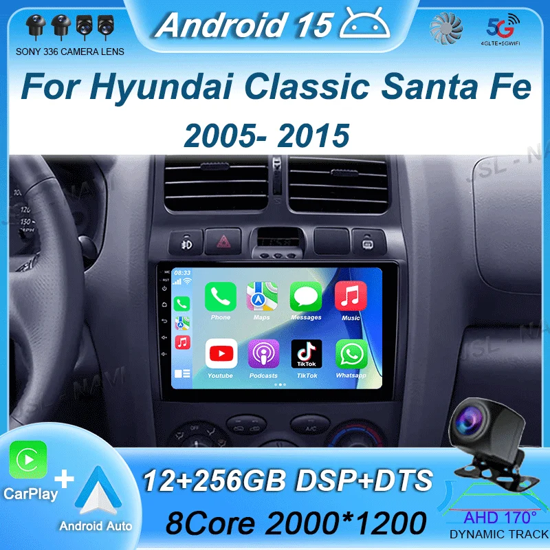 Carplay Auto Car Radio For Hyundai Classic Santa Fe 2005 2006-2015 GPS Multimedia Video Player Head Unit 2Din Stereo Android 15
Carplay Auto Car Radio For Hyundai Classic Santa Fe 2005 2006-2015 GPS Multimedia Video Player Head Unit 2Din Stereo Android 15