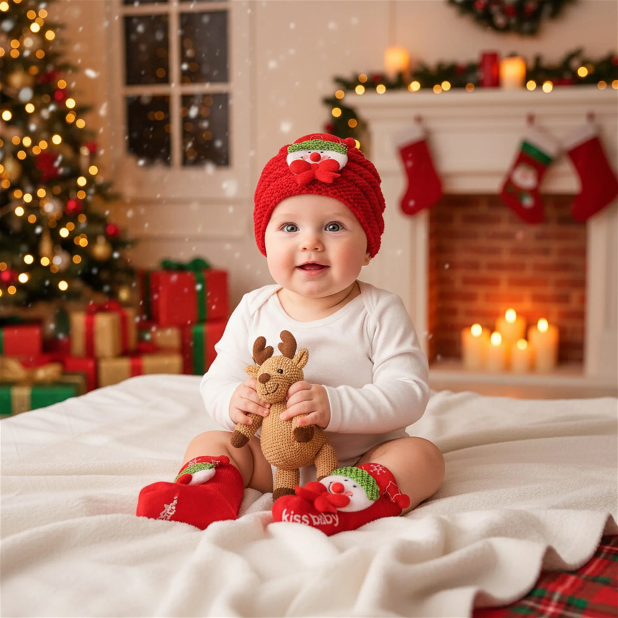 Adorable Baby Reindeer Beanie and Booties Set Stylish Infant Rudolph Hat with Matching Socks for Christmas
Adorable Baby Reindeer Beanie and Booties Set Stylish Infant Rudolph Hat with Matching Socks for Christmas