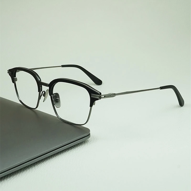 Pure Titanium Business Semi Rimless Glasses Frame for Men Optical Myopia Eyeglasses Male Classic Square Prescription Spectacles
Pure Titanium Business Semi Rimless Glasses Frame for Men Optical Myopia Eyeglasses Male Classic Square Prescription Spectacles