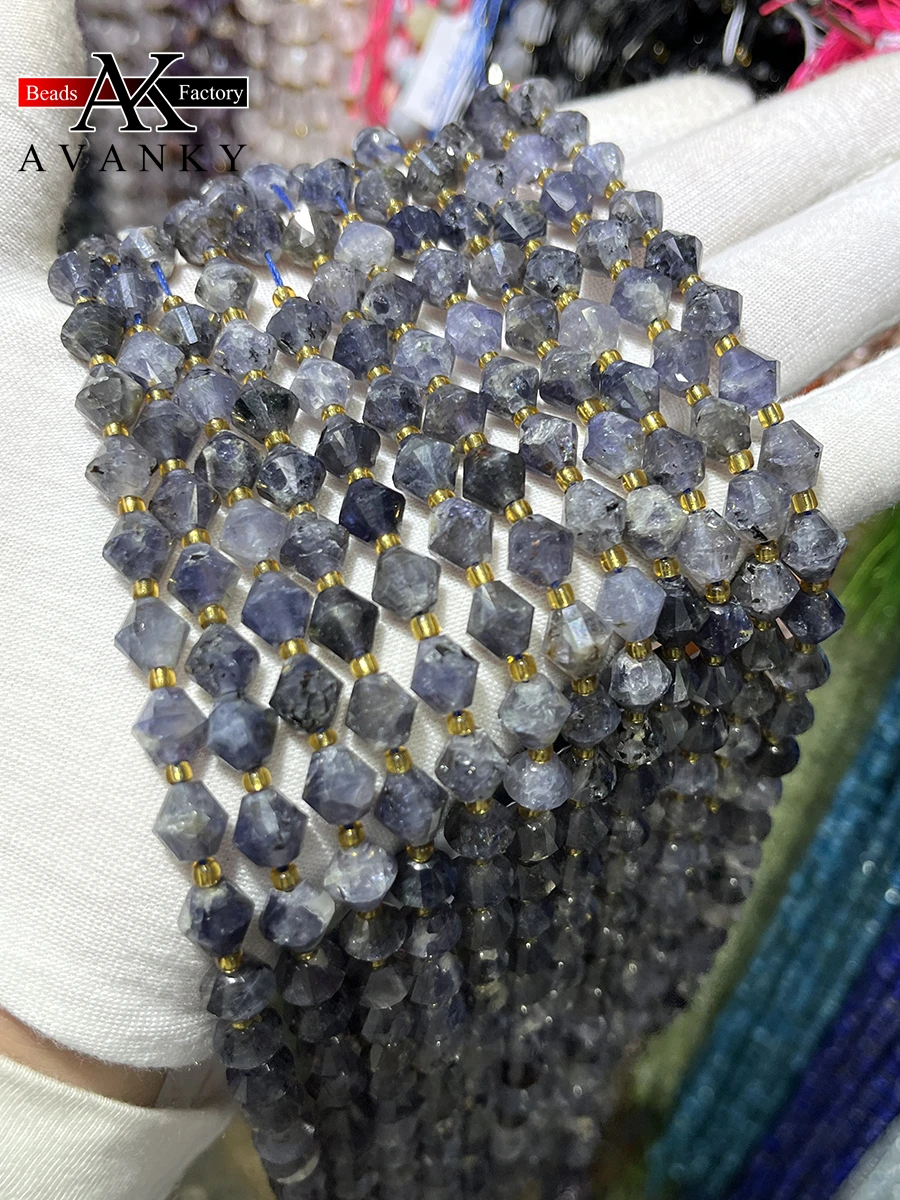 Natural Cordierite Crystal Round Stone Pyramid Beads Faceted Loose Spacer For Jewelry Making DIY Necklace Bracelet 15''8mm
Natural Cordierite Crystal Round Stone Pyramid Beads Faceted Loose Spacer For Jewelry Making DIY Necklace Bracelet 15''8mm