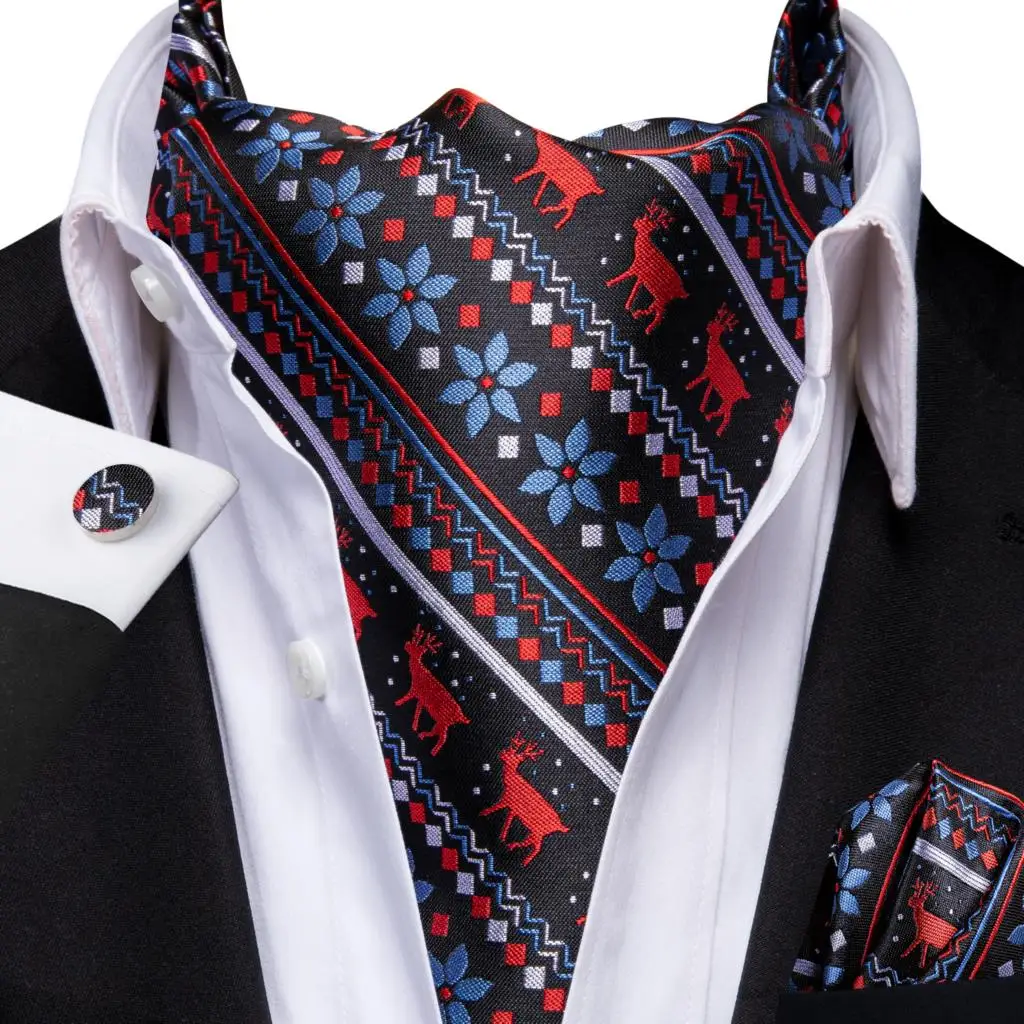 Hi-Tie Blue Silk Brand Men Elegant Christmas Ascots Jacquard Hankerchief Cufflink Vintage Cravat Scarf Xmas Gift For Male Party
Hi-Tie Blue Silk Brand Men Elegant Christmas Ascots Jacquard Hankerchief Cufflink Vintage Cravat Scarf Xmas Gift For Male Party