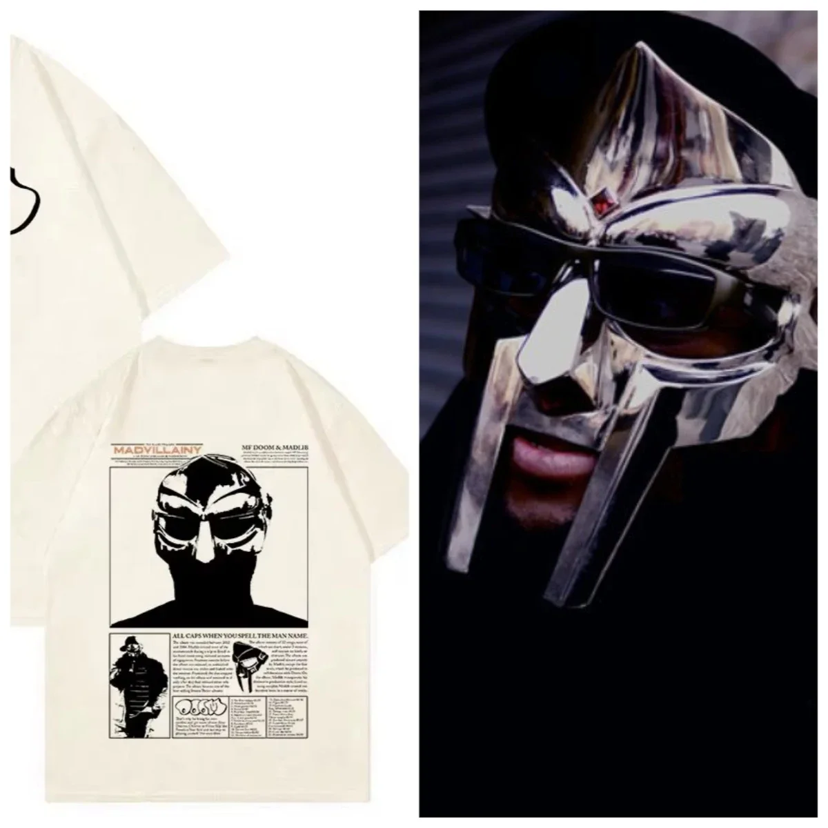 Rapper Mf Doom Graphic T Shirts Madvillainy Metal Music Album T-shirt Men Women Punk Vintage Oversized Cotton Tshirt Streetwear
Rapper Mf Doom Graphic T Shirts Madvillainy Metal Music Album T-shirt Men Women Punk Vintage Oversized Cotton Tshirt Streetwear