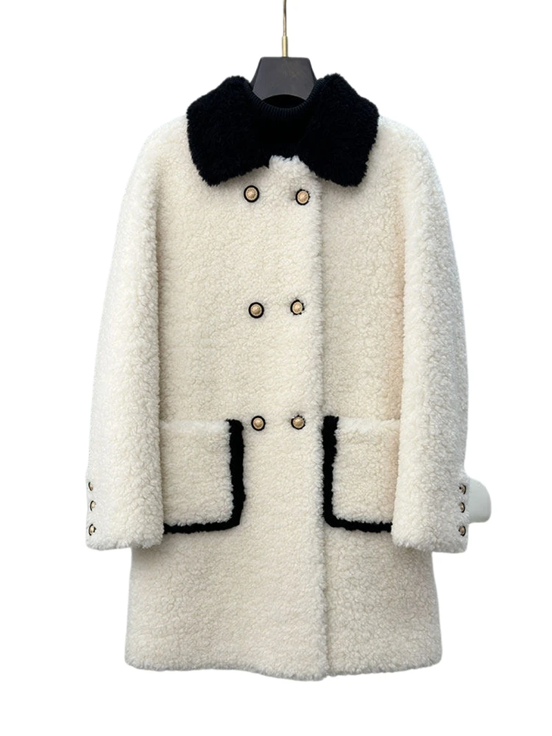 100 Wool double-breasted sheepskin and fur integrated women's mid-length lambskin coat 2025 Winter New style
100 Wool double-breasted sheepskin and fur integrated women's mid-length lambskin coat 2025 Winter New style