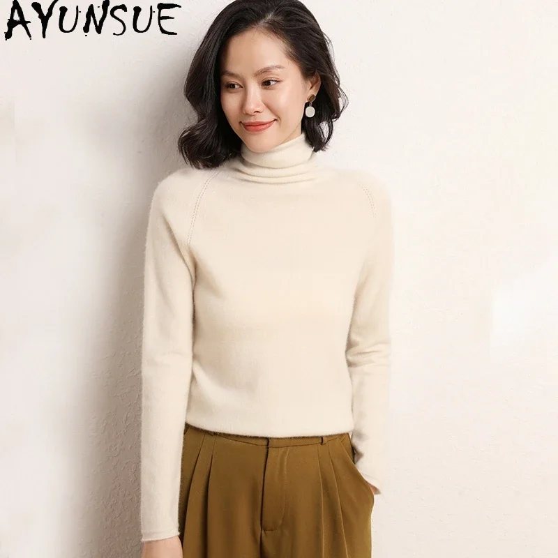 AYUNSUE Women's Basic Wool Sweaters Winter Elegant Cashmere Pollover Female Casual Korean Tops Solid Color ropa mujer
AYUNSUE Women's Basic Wool Sweaters Winter Elegant Cashmere Pollover Female Casual Korean Tops Solid Color ropa mujer