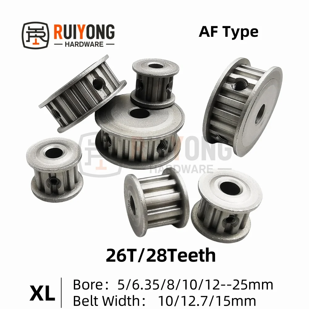 XLTiming Pulley 26T/28Teeth Bore 5/6.35/8/10/12/12.7mm to25mm for Width 10/12.7/15mm Belt XL26T28T Timing Pulley
XLTiming Pulley 26T/28Teeth Bore 5/6.35/8/10/12/12.7mm to25mm for Width 10/12.7/15mm Belt XL26T28T Timing Pulley