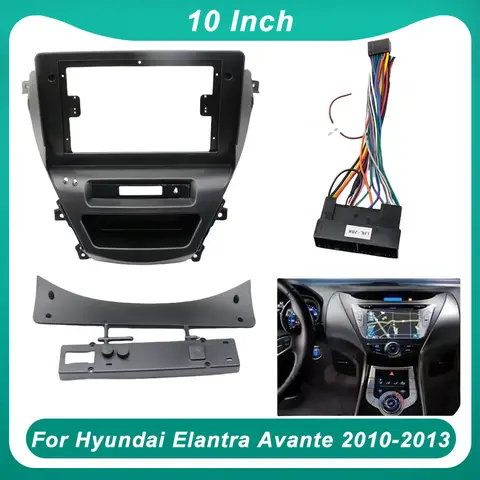 10 Inch Car Frame Fascia Adapter Android Radio Dash Fitting Panel Kitr For Hyundai Elantra Avante 2010-2013