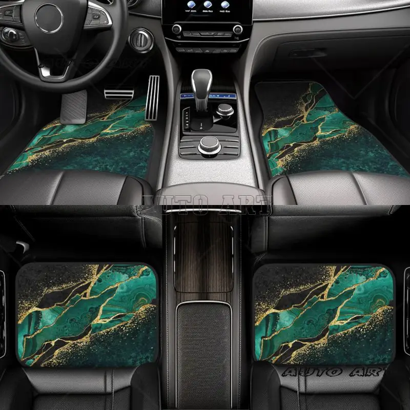 Green Gold Marble Print Car Floor Mats Set of 4 Vehicle Front and Rear Carpets Non-Slip Auto Foot Mats Car Accessories Universal
Green Gold Marble Print Car Floor Mats Set of 4 Vehicle Front and Rear Carpets Non-Slip Auto Foot Mats Car Accessories Universal