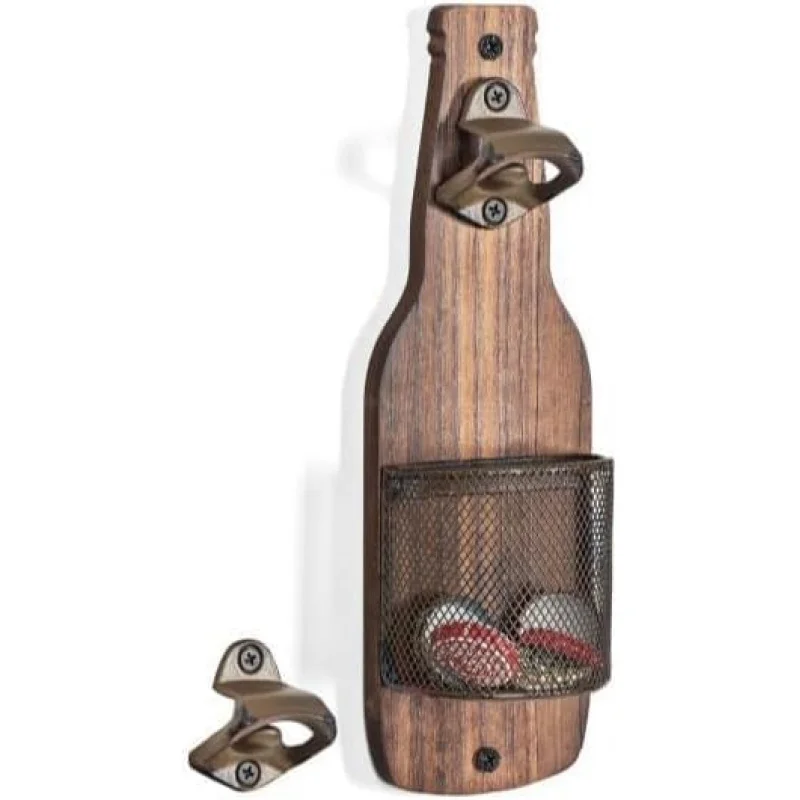 Vintage Style Wall-Mounted Wooden Beer Bottle Opener with Bottle Cap Collector for Bars And Kitchens
Vintage Style Wall-Mounted Wooden Beer Bottle Opener with Bottle Cap Collector for Bars And Kitchens