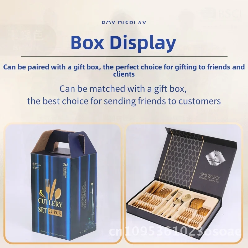 Amazon 24-Piece Stainless Steel Cutlery Set with Gift Box - Light Luxury Western Steak Knife Fork Spoon Set for Home Use
Amazon 24-Piece Stainless Steel Cutlery Set with Gift Box - Light Luxury Western Steak Knife Fork Spoon Set for Home Use