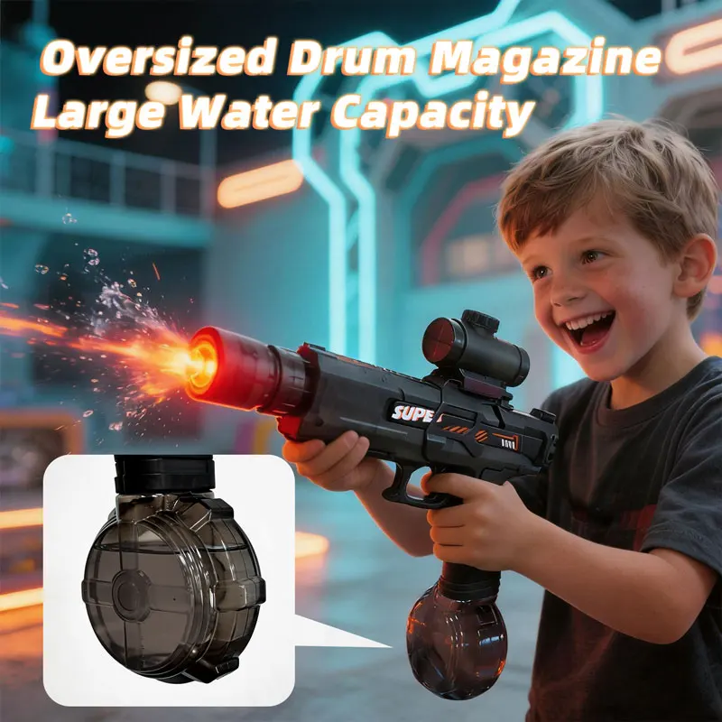 Glowing Flame Electric Water Gun Full Auto Blowback High Pressure Long Range Summer Outdoor Water Blaster Toys for Party Gifts
Glowing Flame Electric Water Gun Full Auto Blowback High Pressure Long Range Summer Outdoor Water Blaster Toys for Party Gifts