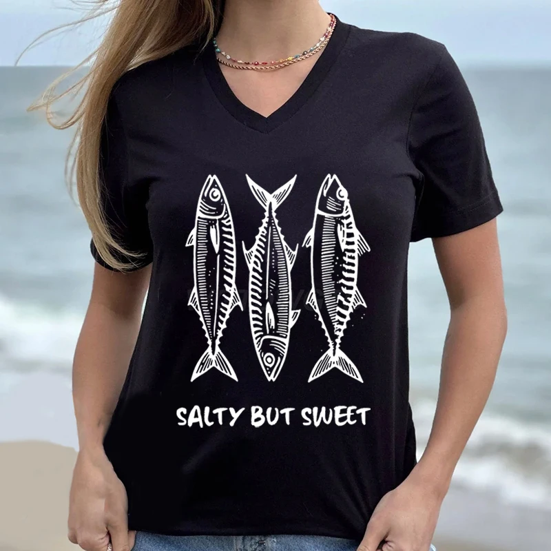 Футболка для летних каникул для женщин Salty But Sweet Graphic Tee Funny Ocean Fish Классические топы Пляжная футболка с v-образным вырезом и коротким рукавом
Футболка для летних каникул для женщин Salty But Sweet Graphic Tee Funny Ocean Fish Классические топы Пляжная футболка с v-образным вырезом и коротким рукавом